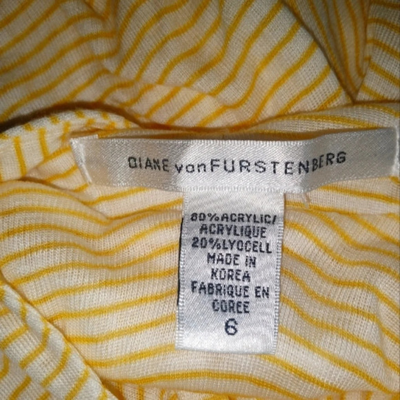 Diane Von Furstenberg Yellow White Striped Theo Halter Dress Size 6 DVF - Picture 5 of 8